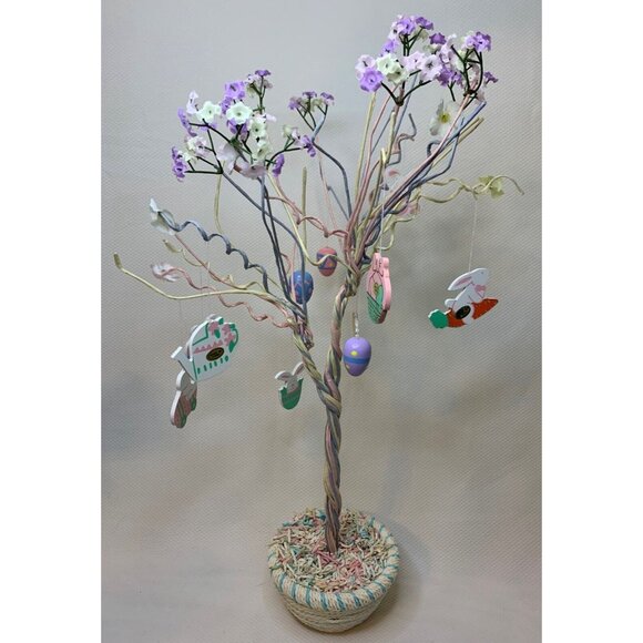 Easter-Themed Decorative Tree Multicolor Twisted Branches Flowers Ornaments 18" - Picture 2 of 15